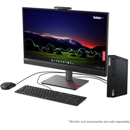 Image of Lenovo ThinkCentre M70q Gen 5 MFF Tiny Business Desktop 1L Mini PC Computer, 32GB DDR5 RAM, 1TB PCIe SSD, 14th Gen Intel 10-Core i5-14400T, WiFi 6, RJ45, Type-C, HDMI, DisplayPort, Windows 11 Pro