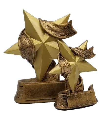 Decade Awards Gold Star Award - 5 Inch Tall | Employee Superstar Recognition Trophy - Engraved Plate On Request #TOP6