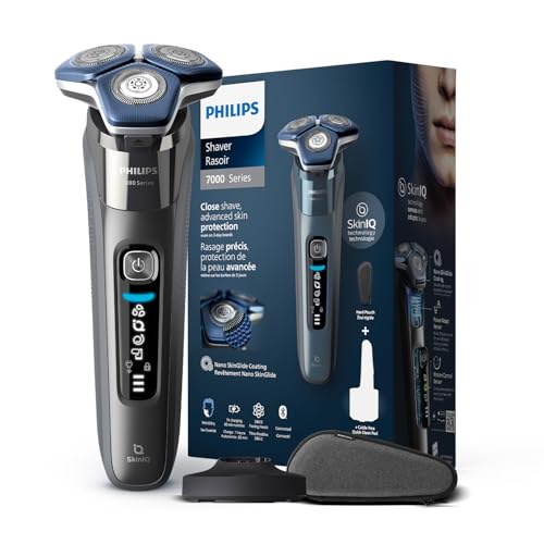 Philips Electric Shaver for Men | Close shave, advanced skin protection with advanced SkinIQ Technology | Smooth glide, close shave, even on 3-day beards | Senses, Adapts and guides on the correct motion | 360 D Flexing heads | S7887/35