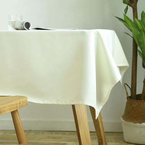 Nappe mariage champetre rectangle 100 x 140 cm blanche pour table de fête extérieure