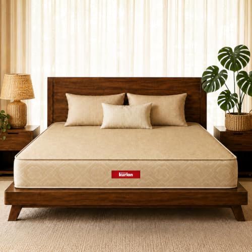 Image of Kurlon Orthopedic Mattress | Single Size 84x30x6 Inches | Medium Firm Orthopedic Back Support | Pressure Relief | Soft Knitted Fabric | Easy Roll-Packed | 10 Years Warranty