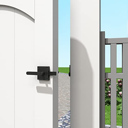 Jubest Double Side Gate Latch For Wooden Fence Heavy Duty Swinging Door Latch Gate Hardware Black Finish For Right Inswing(Gl01) #TOP1