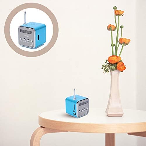 VILLCASE Mini Digital Speaker, TD- V26 Card Portable Speaker MP3/ 4 Player Speaker USB Disk Speaker Radio Stereo Plug and Play Support Micro SD/TF Card (Blue)