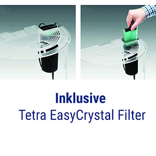 Tetra Explorer Line 30 L Aquarium Komplett-Set - Design Aquarium mit gebogener Frontscheibe, LED-Beleuchtung, Technik, Futter und Pflegemitteln, Farbe: Schwarz