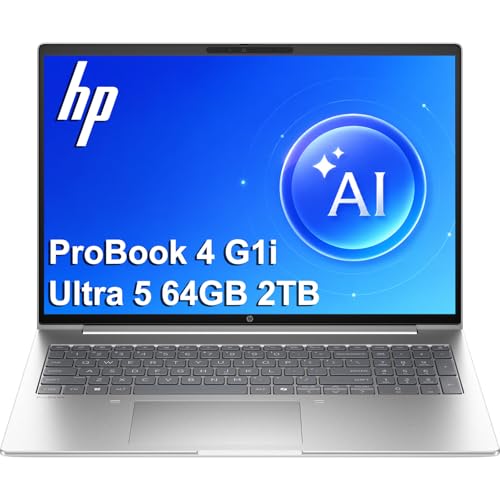Image of HP ProBook 4 G1i (Next Gen ProBook 460 G11) Business AI PC Laptop (16 inch FHD+ Anti‑Glare, Intel 12-Core Ultra 5 225U (> Ultra 7 155U), 64GB DDR5, 2TB SSD), Backlit, HP Wolf Security, Webcam, Win 11 Pro