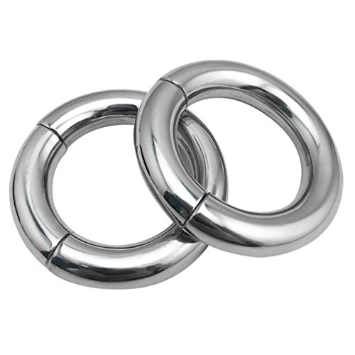 ペニスリング ステンレス鋼 金属 ヘビー デューティ スチール マグネット 吸着 陰嚢 拘束 ペンダント ウェイト トレーニング メタル コックリング 運動ボールストレッチャー陰嚢 男性の貞操デバイス 内径35mm - 画像4