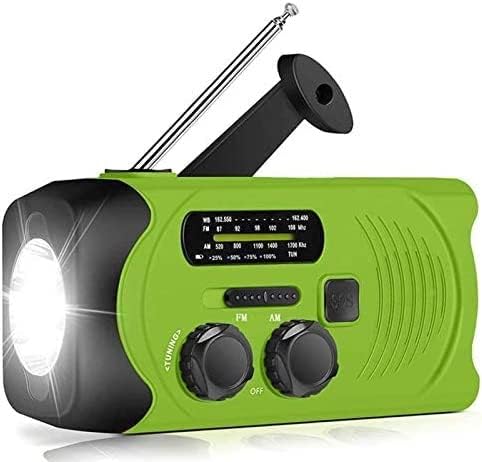 Multifunctional Radio, Solar Emergency Light, Disaster Prevention Portable Hand-cranked Light(Green)