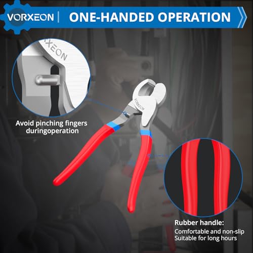 VORXEON 10-Inch Red Cable Cutter Heavy Duty High Leverage Electrical Wire Cutter for Electricians and DIY Use Sharp Blade for Aluminum, Copper and Communication Cables by VORXEON - Image 4
