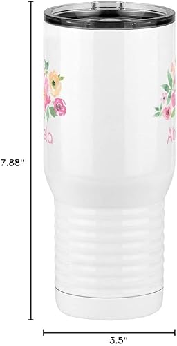 Miniatura 7 de Abuela Flowers - Vaso de café de viaje con asa y tapa deslizante, color blanco de 20 onzas, color camello polar, acero inoxidable, aislado al vacío