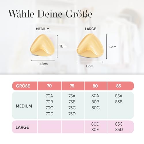 Lillypads® Push Up Pads – Selbstklebende BH Einlagen für Push-Up Effekt – Klebe BH - Wiederverwendbare BH Klebepads für große & kleine Brust – Sticky Bra Silikon Pads - Größe S