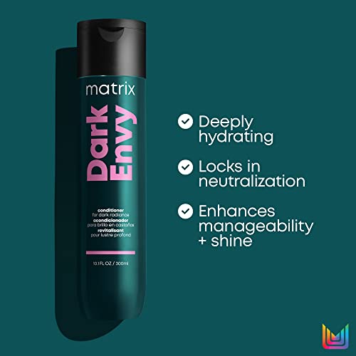 Matrix Total Results Dark Envy Green Shampoo, Conditioner, & Miracle Creator Spray Set | For Neutralizing Red Undertones In Dark Brown Or Black Hair | Color Depositing | Nourish Color Treated Hair #TOP6