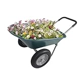 Elevon Wheelbarrow Garden Cart, Heavy Duty Home Utility, Dual-Wheel Home Garden Yard Utility Wheelbarrow Cart with Built-in Stand