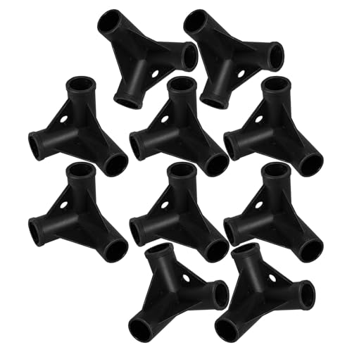 HOODANCOS Conectores en Forma de T para Parque Infantil Interiores 19 Mm, 10 Piezas, Plástico PP Negro, Accesorios para Cercas de Seguridad y Postes de Tienda, Instalación Fácil