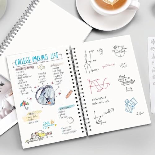 Image of Sprial Notebook | Ragister A4 size (200 pages each) UNRULED Set of 3 notebook WHITE BLANK 3 wire bound booklet | Pior white 70 GSM Paper | Soft Cover Spiral Bound | Studends use