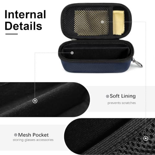 Image of Bukere Double Eyeglasses Case with Adjustable Slots, EVA Hard-shell Travel Dual Glasses Sunglasses Organizer for Men Women