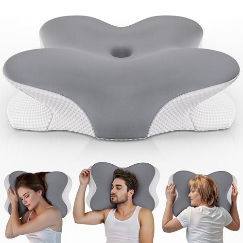 PinkFroggie Ergonomisches Kissen, Premium Nackenkissen, Seitenschläferkissen, Kopfkissen, NackenstützkissenMemory Foam Kissen Schlafkissen für...