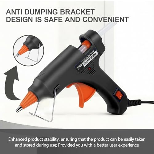 Image of Mini Hot Glue Gun 10pcs Glue Stick Hot Glue Gun Set For Quick Repair Artist DIY Art Home 20w Black