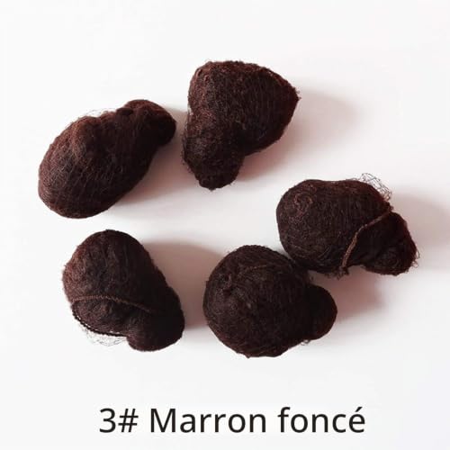 50 pcs Filets à Cheveux invisibles pour chignon fixant des filets à cheveux élastiques (Marron foncé) – vue 3