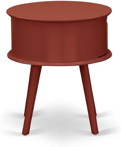 Miniatura 11 de East West Furniture Magnífico Gordon - Mesita de noche redonda con cajón, 19 x 19 pulgadas, color negro Negro -,Borgoña,Azul marino,gris (Urban