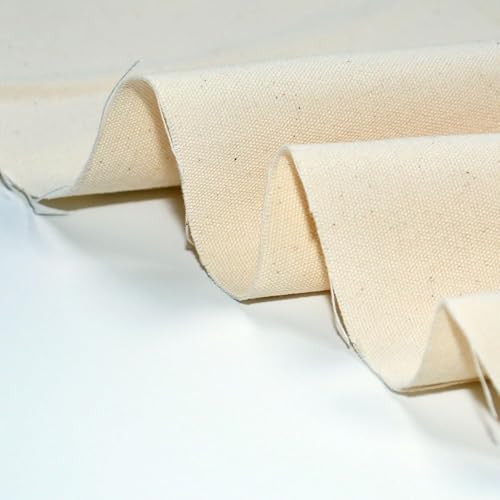 Image of Cotton Duck Cloth Fabric Durable, 10 Oz Natural Canvas Material 60 inch Width