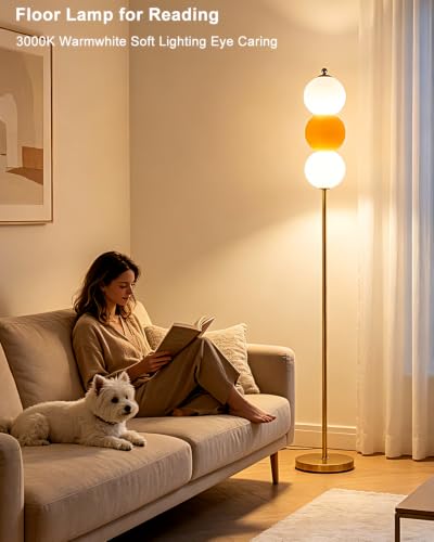 Image of Floor Lamp Dimmable Modern Standing Tall Lamp for Bedroom,Orange