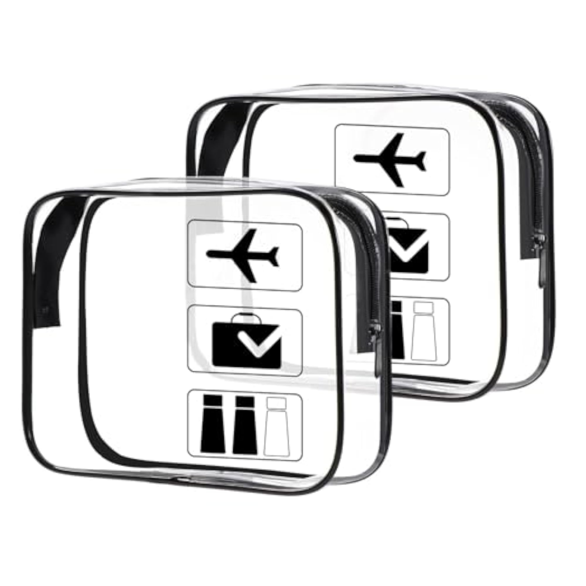 TSA Approved Clear Travel Toiletries Bag, 2 Pack