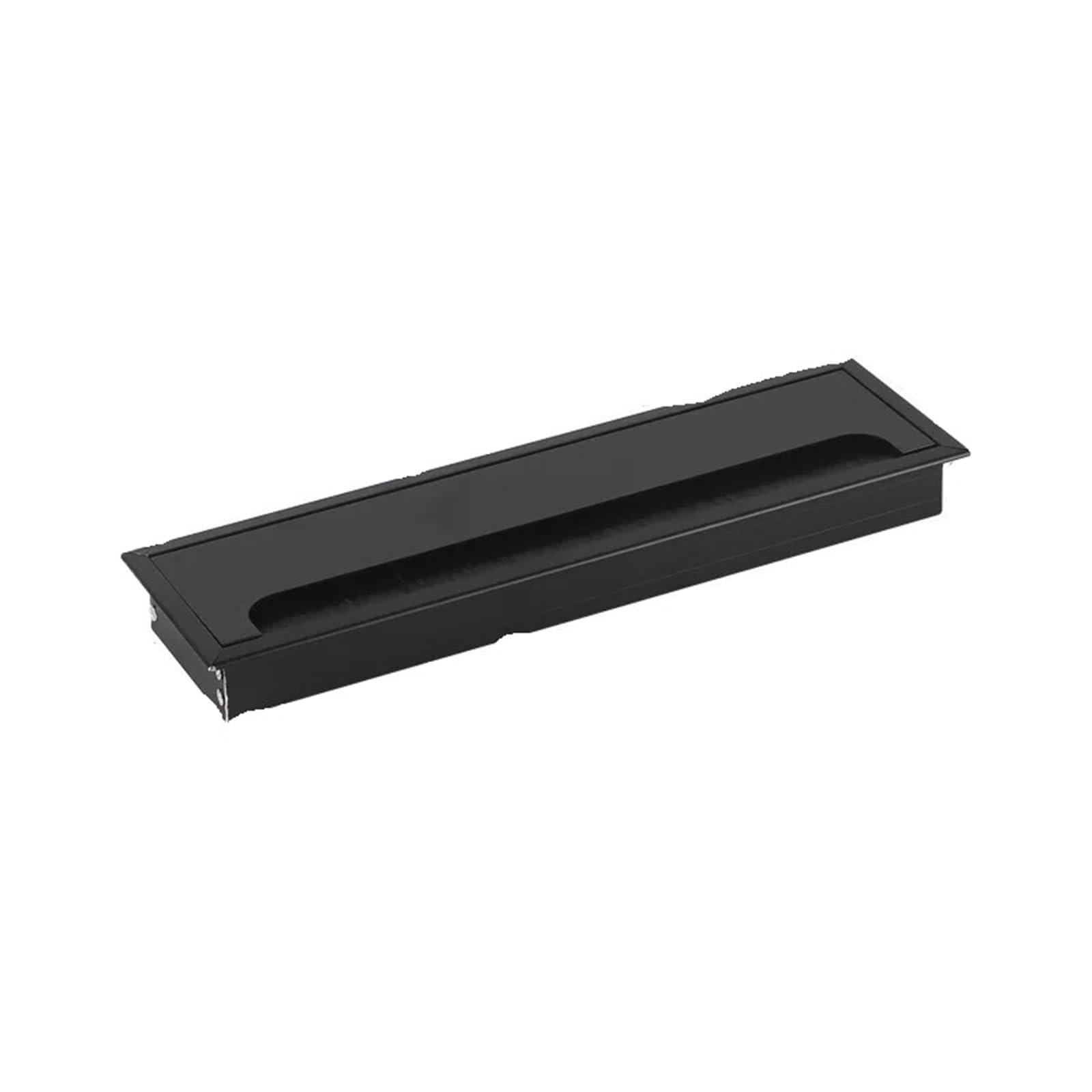 Ghhzml Black 80X280mm Cable Hole Cover 1Pcs Desk Cable Hole Cover Black Aluminum Alloy Box With Bristle Brush Computer Desktop Rectangular(Black 80X280mm)