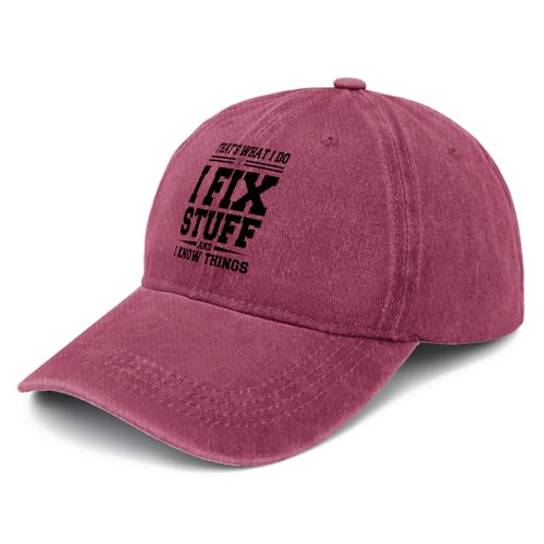 Birthday Gifts Baseball Cap Funny Hats Gift for Men Who Have Everything for Husband Papa Dad Grandpa Boyfriend Son Khaki (US, Alpha, One Size, Standard, Wine Red)
