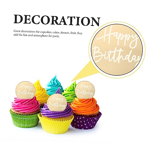 BESTOYARD 80 Pçs Cupcake Mini Toppers De Encantos De Disco Para Bolo De Acrílico Decorações Versátei