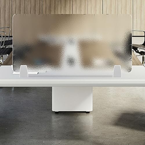 Séparateur de bureau en acrylique givré avec bords arrondis de finition
