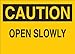 Brady 73444 Premium Fiberglass Door Sign, 10" X 14", Legend "Open Slowly"