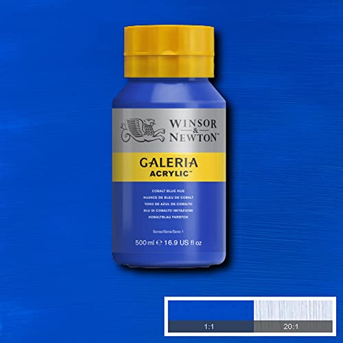 Image of Winsor & Newton Galeria Acrylic Colour - Jar of 500 ML - Cobalt Blue Hue (179) - Highly Pigmented Lightfast Artists' Acrylic Paints for Canvas, Wood, Fabric & Paper - More Colours Available