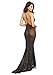 Dreamgirl Women's Lurex Halter Back Long Gown, Black, Large