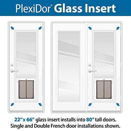 Plexidor Dog Door 22 In. X 66 In. Loe Glass Insert For 30 In. X 80 In. Or 60 In. X 80 In. French Doors #TOP3