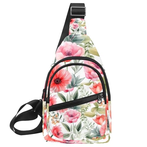 Bolso cruzado de flores con correa ajustable para paseos y viajes urbanos