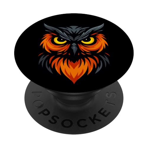 Féroce Hibou Nocturne Sagesse Vector Art PopSockets PopGrip Adhésif