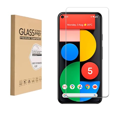 Tempered Glass Screen Protector for Google Pixel 5, 9H Hardness Anti-Scratch Anti-Fingerprints Bubble-Free Ultra Clear (NOT fit for Google Pixel 5a/4/3 and any other phones)