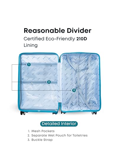 Image of CRUISE Velocity Trolley Bags Set (20+24 Inch)| Hard Shell Expandable Suitcases with 8 Spinner Wheels & TSA Lock | Cabin and Check-in Lightweight Luggage Bag | Adjustable Handle (Set of 2)