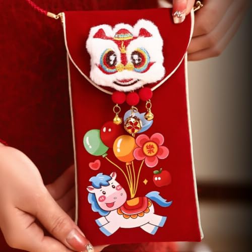 Image of Velvet Red Bag with Strap for Lunar New Year Velvet Red Bag with(A)