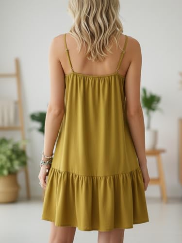 Image of Watoriwa Women Summer Boho Mini Dress | Spaghetti Strap, Sundress, Beach, Casual, Coverup