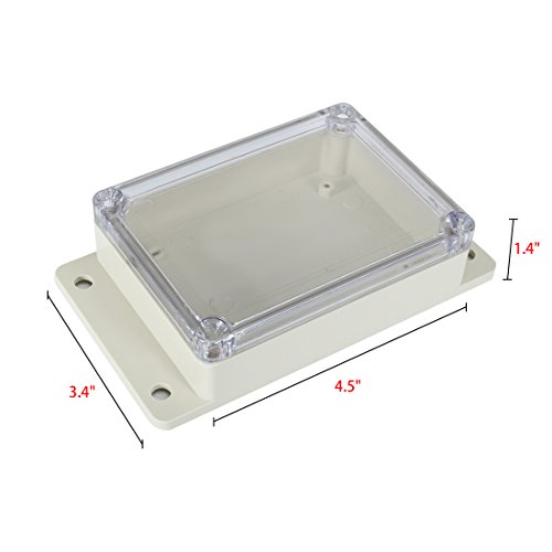 Uxcell 4.5"X3.4"X1.4"(115Mmx85Mmx35Mm) Abs Junction Box Universal Project Enclosure W Pc Transparent Cover #TOP1