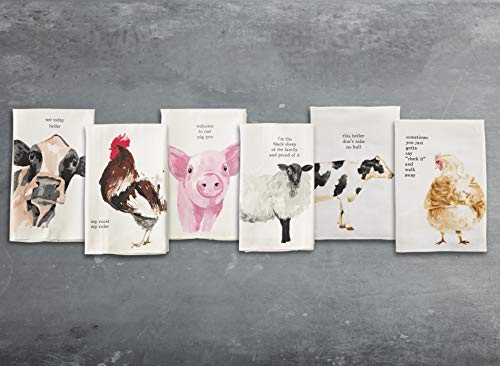 Mud Pie Farm Dish Towel 26 In X 16 1/2 In #TOP2