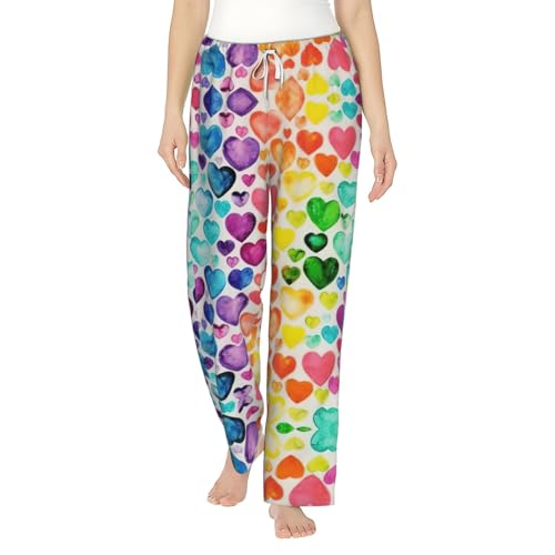 Pantalon de détente imprimé cœurs arc-en-ciel pour partager des moments complices