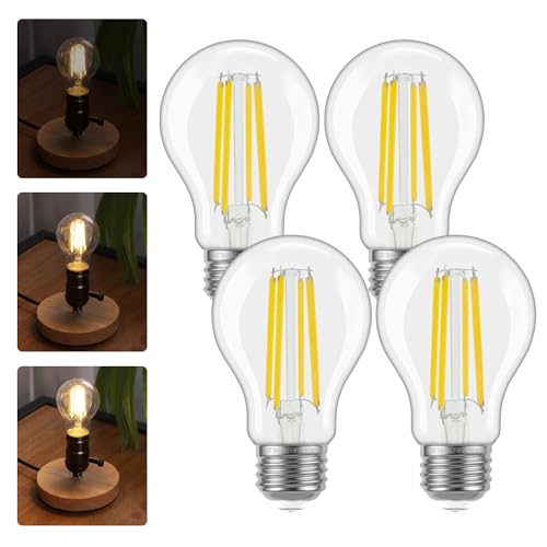 Image of ALAMPEVER 3 Way Light Bulbs 4 Pack, 30 /70 /100W Equivalent, Bright A19 LED Light Bulb, 5000K Daylight White, 500 /1000 /1600LM, 4 /8 /12W, E26 Base, Non-Dimmable, Ideal for Living Room, Entryway, Hallway