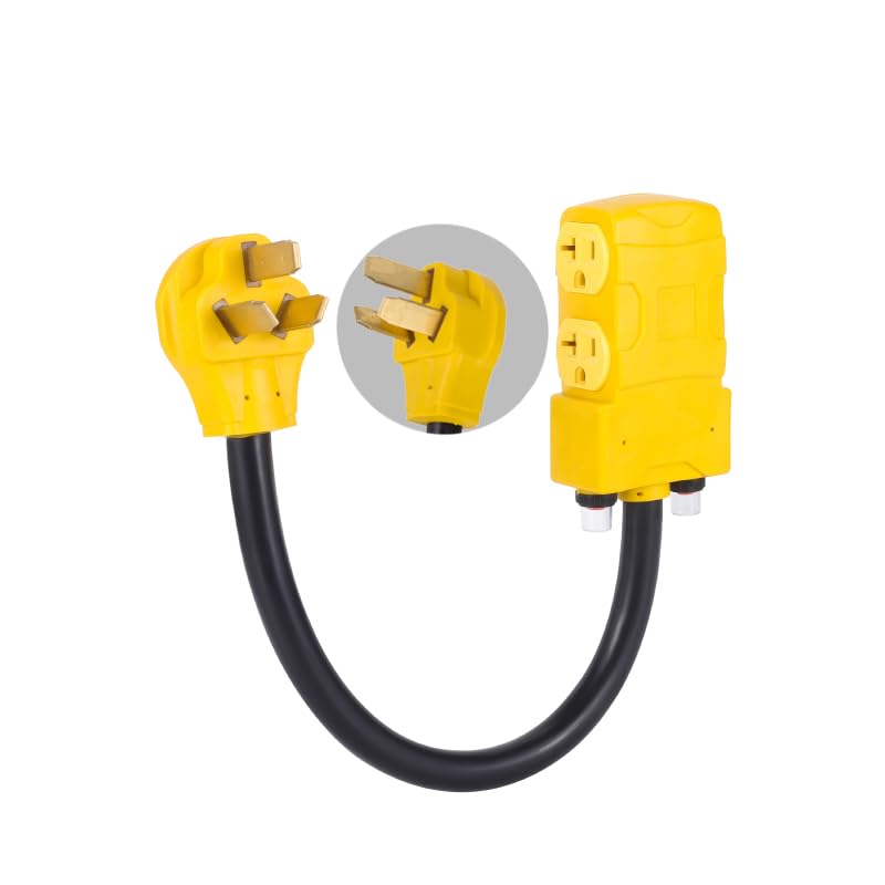 Heavy Duty 50Amp to 20 Amp 125V Dryer Adapter Cord. NEMA 10-50P