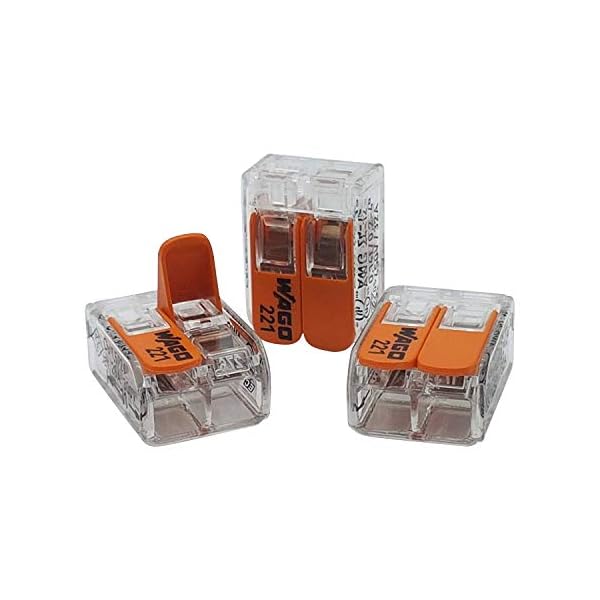 WAGO 50 Stück 221-412 Verbindungsklemme, 2-adrig, mit Hebel, 0,2-4qmm kleine Form, transparent – Bild 5