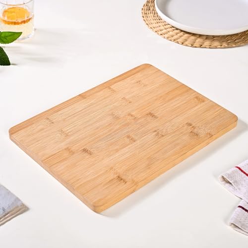 Image of Nestasia Bamboo Wood Chopping Board for Kitchen (35cm x 25cm) | 100% Food Safe, Natural & Organic Cutting Board for Chopping Fruits & Vegetables | Toxin & Chemical-Free