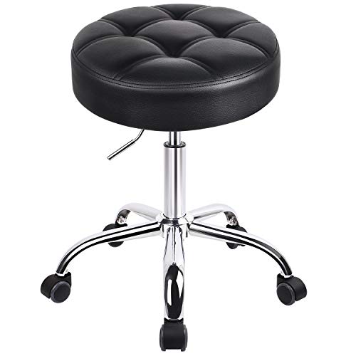 Preisvergleich Produktbild Leader Accessories Drehhocker höhenverstellbar Rollhocker Funktionaler Arbeitshocker Studiohocker im modernen Design Schwarz(Sitz 38cm)