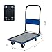 Heavy Duty Foldable Push Cart Dolly, 330 Lbs Capacity Small Flatbed Cart, Collapsible Hand Truck Platform Cart with Swivel Wheels for Loading and Storage