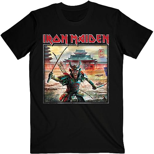 Image of Iron Maiden T Shirt Senjutsu Album Palace Square Logo Official Mens Black L